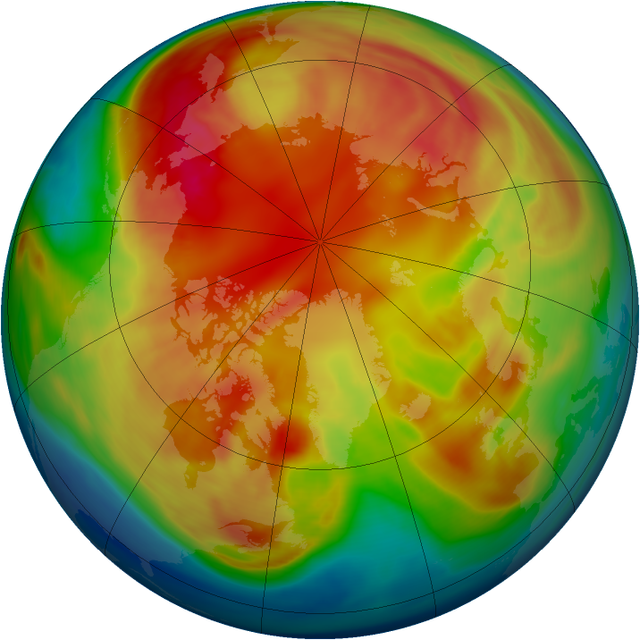 Arctic ozone map for 19 February 2006